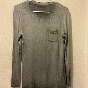 Angela Mara Shimmering Silver Top made in Italy